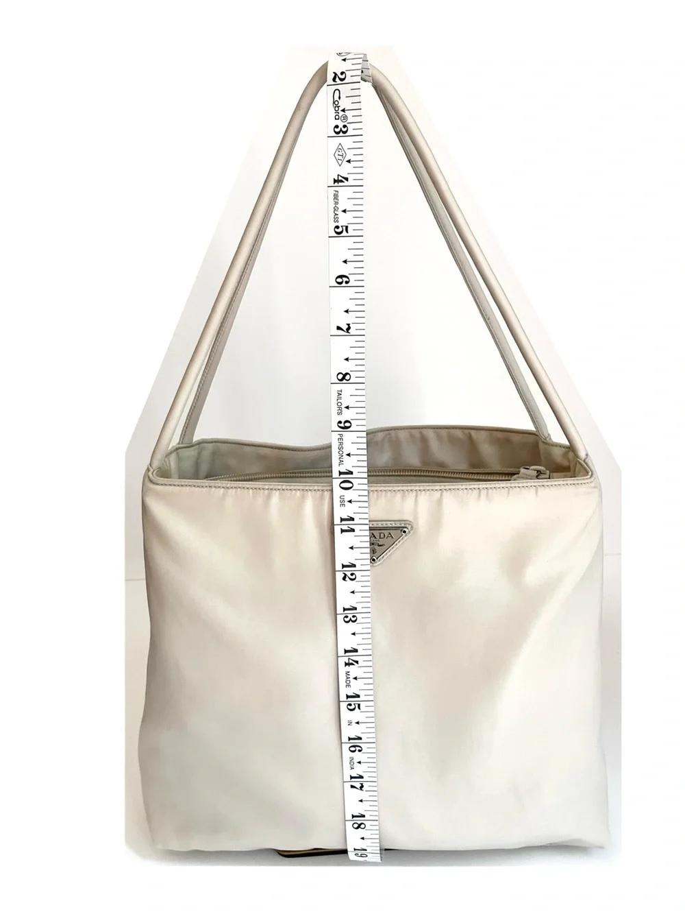 Vintage Prada | Tessuto Nylon | Medium Tote Bag | Cream Beige Ivory